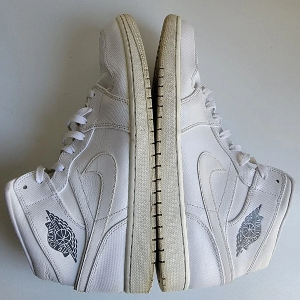 Nike Air Jordan 1 Mid 2014 White Cool Gray Shoes Sneakers 554724-120 Men Size 14